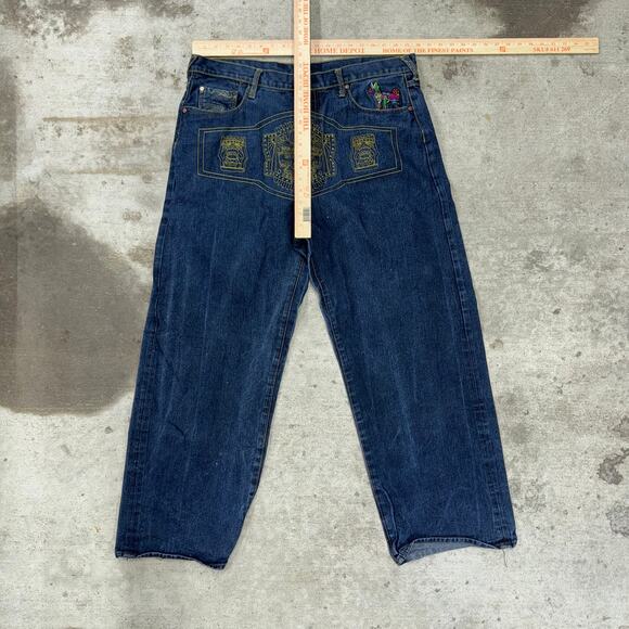 Vintage Y2K red monkey company 00s embroidered baggy pants - Picture 5 of 6